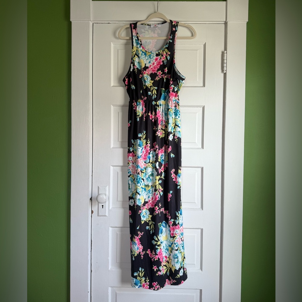 Lilly Posh Boutique Floral Maxi Racerback Sundress